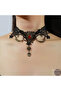 Black Lace Chain Gothic Choker Necklace Gtk413 - 3