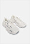 Men White Material Block Chunky Sneakers - 2