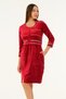 Cotton Velvet Dress with Zipper Pocket and Embroidery Detail