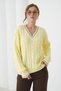 Hair Braid Detailed V-Neck Knitwear Sweater Aw25Kz0075 - 4