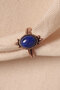 Adjustable Authentic Copper Ring with Lapis Stone