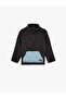 Mock Neck Half Zippered Kangaroo Pocket Fleece Sweatshirt