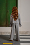 Silk Textured Knitwear Set Gray Melange - 3