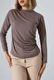 Sandy Turtleneck Ruched Detail Blouse – Comfortable & Elegant - 2