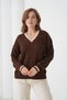 Hair Braid Detailed V-Neck Knitwear Sweater Aw25Kz0075 - 4