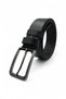 2-Piece Black Genuine Leather Men's Belt – 3.5 cm Width, Buffalo Leather, Compatible with Jeans and Fabric Pants - 3