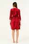 Cotton Velvet Dress with Zipper Pocket and Embroidery Detail - 4
