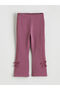 Ecru Bow Detailed Spanish Style Girls' Leggings 2-Piece Set - 2