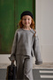 Silk Textured Knitwear Set Gray Melange - 5