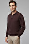 Men's Polo Neck Buttoned Knitwear Sweater Brown 26W2012 - 2