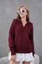 Basic Soft Textured Oversized Polo Neck Knitwear Sweater Aw25Kz0074 - 3