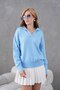 Basic Soft Textured Oversized Polo Neck Knitwear Sweater Aw25Kz0074 - 5