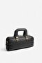Black - Women's Handbag with Black Logo Sp1258 - 4