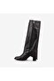 Genuine Leather Women's Heeled Black Boots 825 - 2