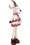 Christmas Ornament, Deer Figure, Red-White - with Telescopic Extending Legs, 22X16X70-90 cm - 3