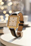 Minia Square Model Thin Leather Band Minimal Women's Wristwatch