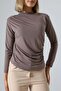 Sandy Turtleneck Ruched Detail Blouse – Comfortable & Elegant - 5