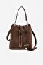 Brown - Brown Suede Women's Crossbody Bag Sp967 - 5