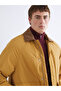 Brown Comfortable Fit Shirt Collar Men's Coat