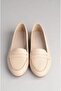 Seç 008 Genuine Leather Women's Flat Shoes Beige - 2