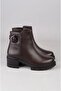 Seç 27362-1 Genuine Leather Heel-Style Women's Boots (Heel Height: 5 cm) Brown - 3