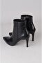 Seç 25104 genuine leather high heel women's boot (heel height: 8 cm) black honeycomb - 4