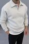 Men's Grimelange Roberto Reglan Sleeve Collar Buttoned Thick Sweatshirt