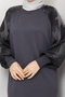 Women's Sleeve Silk Cupra Mercerized Knitwear Dress - 6