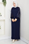 Women's Sleeve Silk Cupra Mercerized Knitwear Dress - 4