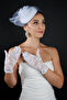 Pearl Detailed Wedding Bridal Hat and Lace Stylish Bridal Wedding Gloves Set Accessory - 6