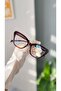 Cat Eye Cat Eye Bone Transparent Women Men Unisex Blue Light Protecting Screen Glasses Eyewear - 7