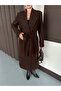 Women's Premium Imported Fabric Tie-Up Belted Cashmere Coat - 7
