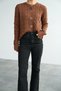 Women's Crew Neck 5 Button Knitwear Cardigan - 2