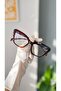 Cat Eye Cat Eye Bone Transparent Women Men Unisex Blue Light Protecting Screen Glasses Eyewear - 4