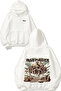 Iron Maiden Pharaoh Design Back Printed White Hooded Sweatshirt