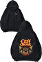 Ozzy Osbourne Bat Design Back Printed Black Hooded Sweatshirt