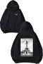 Izmir Clock Tower Design Back Printed Black Hooded Sweatshirt