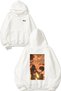 Attack on Titan Eren Mikasa Design Back Printed White Hooded Sweatshirt