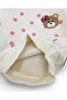 Baby Girl Slim Fit Polka Dot Winter 3-Thread Set Fleece-Lined Cute Teddy Bear Embroidered Top and Bottom Set - 6
