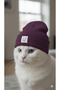 Winter Wool Cat Label Unisex Foldable Beanie - 3