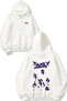 Black Sabbath Purple Design Back Printed White Hooded Sweatshirt
