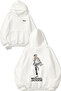 سويت شيرت مايكل جاكسون ذو التصميم الملون مطبوع أبيض بغطاء رأس