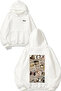 One Piece Wanted Characters Design Back Printed White Hooded Sweatshirt