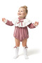 Baby Girl Romper Girls' Romper Velvet Birthday Party Wedding Dress Bow Long Sleeve Romper - 5