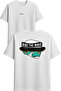 Ride the Wave Design Printed White Oversized T-Shirt