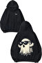 سويت شيرت Cool Ghost Design Back مطبوع أسود بغطاء رأس