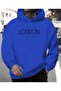 London Printed Hooded Blue Sweatshirt