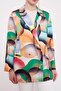 Emerald Green Double-Breasted Patterned Jacket - 5