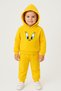 Yellow Chick Embroidered Ka Hooded Olar Girls and Boys Pajama Set