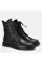 LARGE NUMBER WOMEN'S GENUINE LEATHER BOOTS 41-42-43-44-BLACK LEATHER - 2